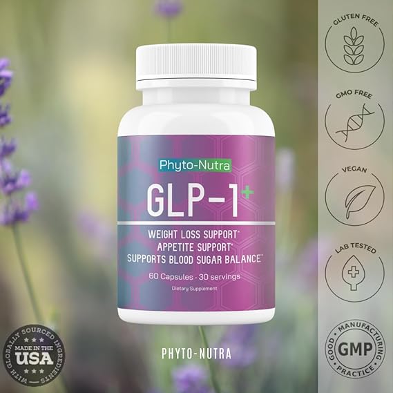 GLP-1 + (60 Capsules 1 Bottle) Vegan, Natural Supplement, Lab Tested, Weight Loss, Satisfy Hunger, Non-GMO, Gluten Free, GLP 1, GLP1 Trusty&Trendy