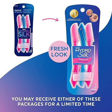 Schick Hydro Silk Touch-Up Dermaplaning Tool with Precision Cover, 3ct | Dermaplane Razor, Face Razors for Women, Peach Fuzz Remover