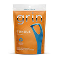 GRIN Tongue Cleaner, 32 Count, Disposable Tongue Cleaner, Hygienic Scraper, Recycled Plastic, Clean Tongue, Promote Fresh Breath, Includes Safe Fold- Back Tooth Pick my store