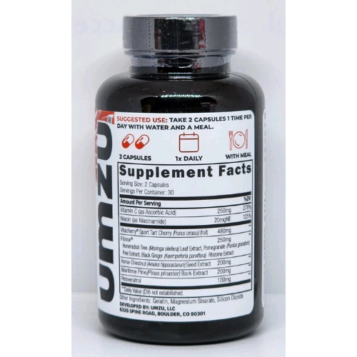 UMZU REDWOOD MAX Blood Flow Support Dietary Supplement 60 Capsules  New