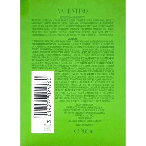 VALENTINO DONNA BORN IN ROMA GREEN STRAVAGANZA EAU DE PARFUM SPR 3.4 Oz / 100 ml