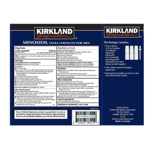 Kirkland Minoxidil 5% Extra Strength Men Hair Regrowth Solution 6 Months Supply Trusty&Trendy
