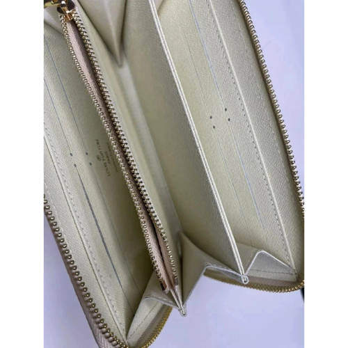 Louis Vuitton Damier Azur Zippy Zip Around Long Wallet Purse White
