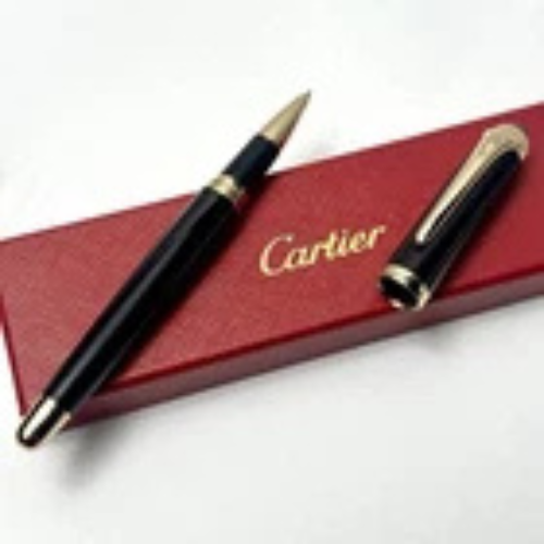 Cartier Black Gold Composite Executive Rollerball Pen Rare AD VIP Gift Trusty&Trendy