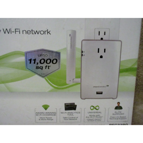 New Amped Wireless High Power Range Extender with AC Pass-Thru REC22PG Trusty&Trendy