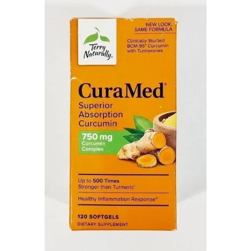 Terry Naturally CuraMed Superior Absorption 750mg Curcurmin Complex 120 Softgels  New Trusty&Trendy