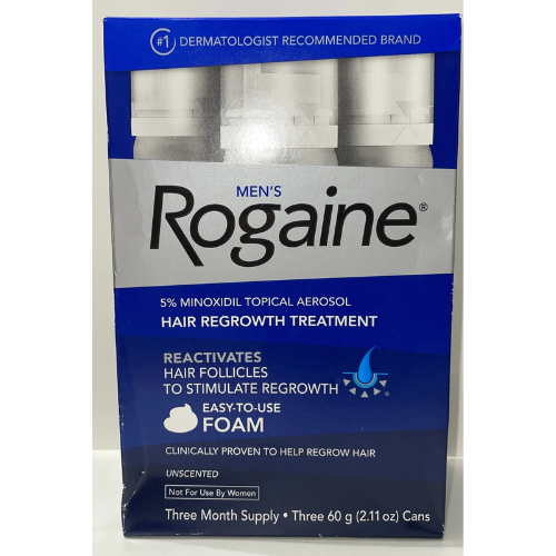 ROGAINE MENS FOAM (3 MONTH) 5% Minoxidil Topical Aerosol Box Regaine Hair Regrow Trusty&Trendy