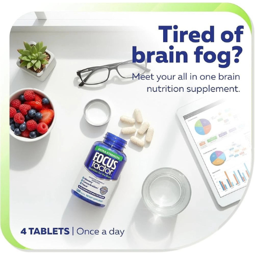 Brain Supplement for Memory, Focus & Cognitive Performance Brain Health Formula Tablets (120 Count)