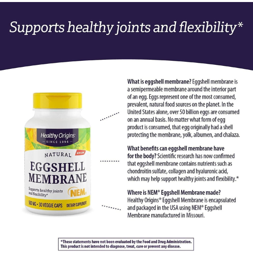 Eggshell Membrane 500 Mg - Natural Collagen and Joint Support Supplement
