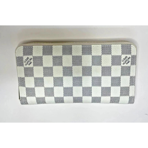 Louis Vuitton Damier Azur Zippy Zip Around Long Wallet Purse White  New Trusty&Trendy