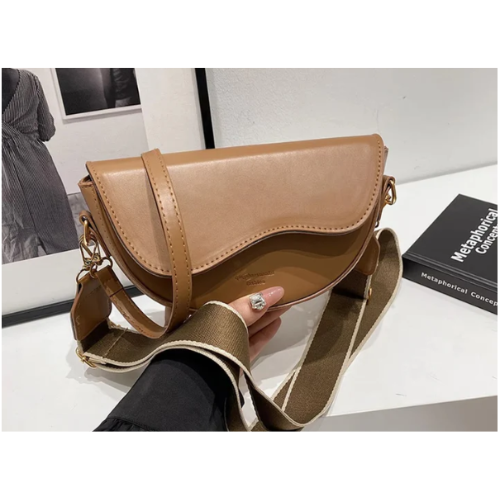 Casual Minimalist Saddle Crossbody Bag for Women - Trendy Underarm Shoulder Bag | Solid Color Bucket Style Versatile Everyday Handbag Trusty&Trendy