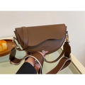 Casual Minimalist Saddle Crossbody Bag for Women - Trendy Underarm Shoulder Bag | Solid Color Bucket Style Versatile Everyday Handbag Trusty&Trendy