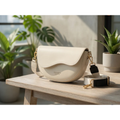 Casual Minimalist Saddle Crossbody Bag for Women - Trendy Underarm Shoulder Bag | Solid Color Bucket Style Versatile Everyday Handbag Trusty&Trendy