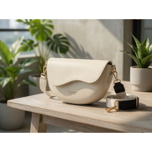 Casual Minimalist Saddle Crossbody Bag for Women - Trendy Underarm Shoulder Bag | Solid Color Bucket Style Versatile Everyday Handbag Trusty&Trendy