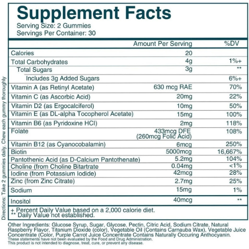 Skin & Nails Support Gummies for Healthy Hair Growth, Strong Nails & Radiant Skin