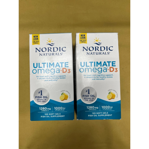 2 New Nordic Naturals Ultimate Omega-D3 1280mg - 120 Soft Gels Trusty&Trendy