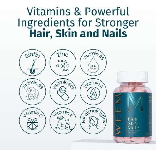 Skin & Nails Support Gummies for Healthy Hair Growth, Strong Nails & Radiant Skin