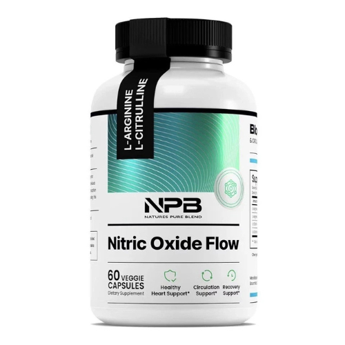 NPB Natures Pure Blend Nitric Oxide Flow L-Arginine Heart Circulation 60 Caps Trusty&Trendy