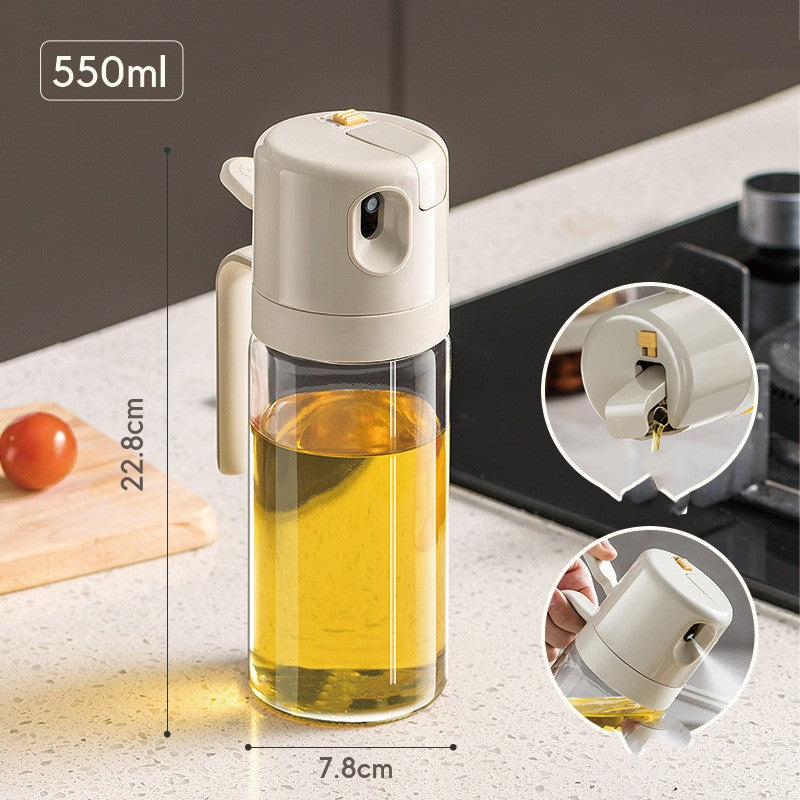 2 In 1 Oil Sprayer Bottle BBQ Cooking Oil Dispenser Olive Oil Pourers Sprayer Kitchen Baking Oil Mister Vinegar Bottle Trusty&Trendy