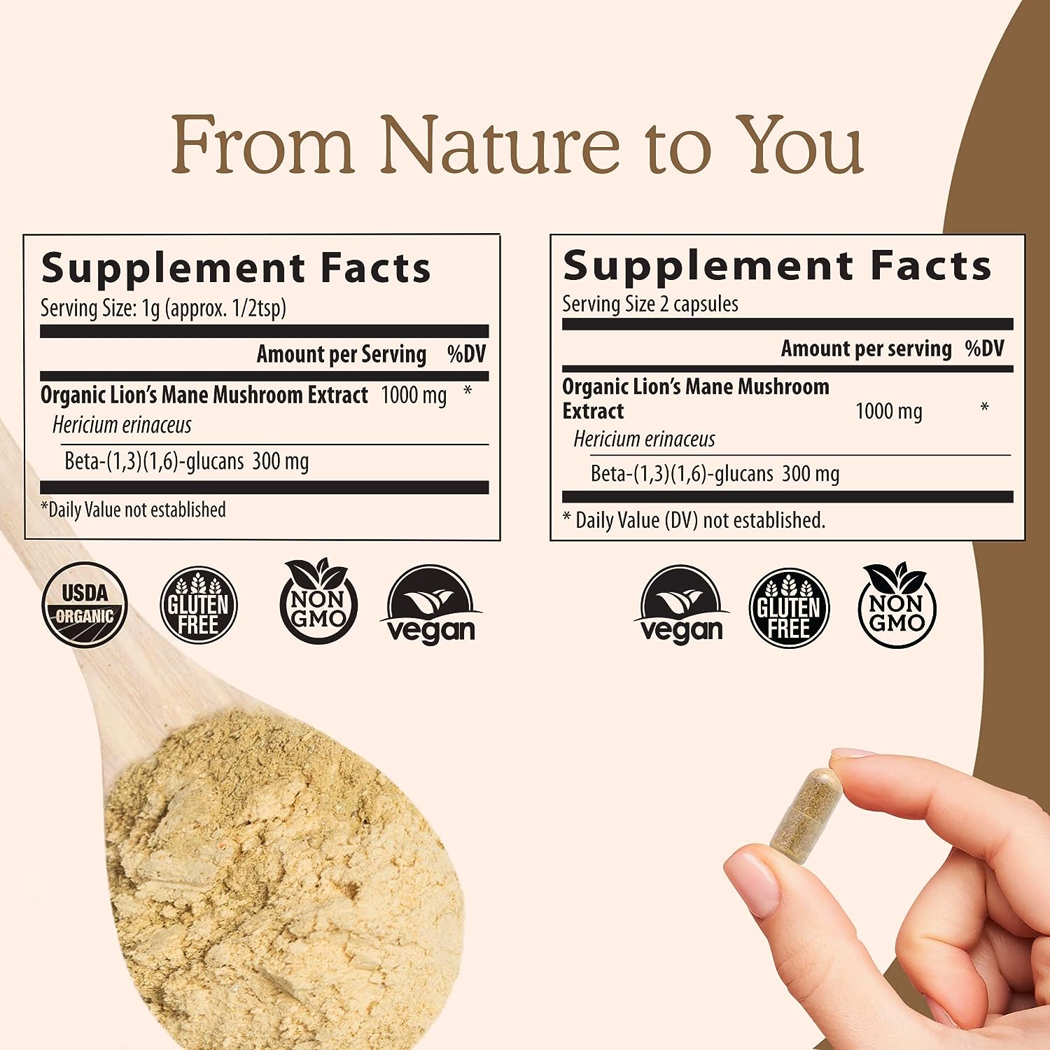 Brain Mushroom Immune Support Supplement – Memory & Focus Formula 300 count