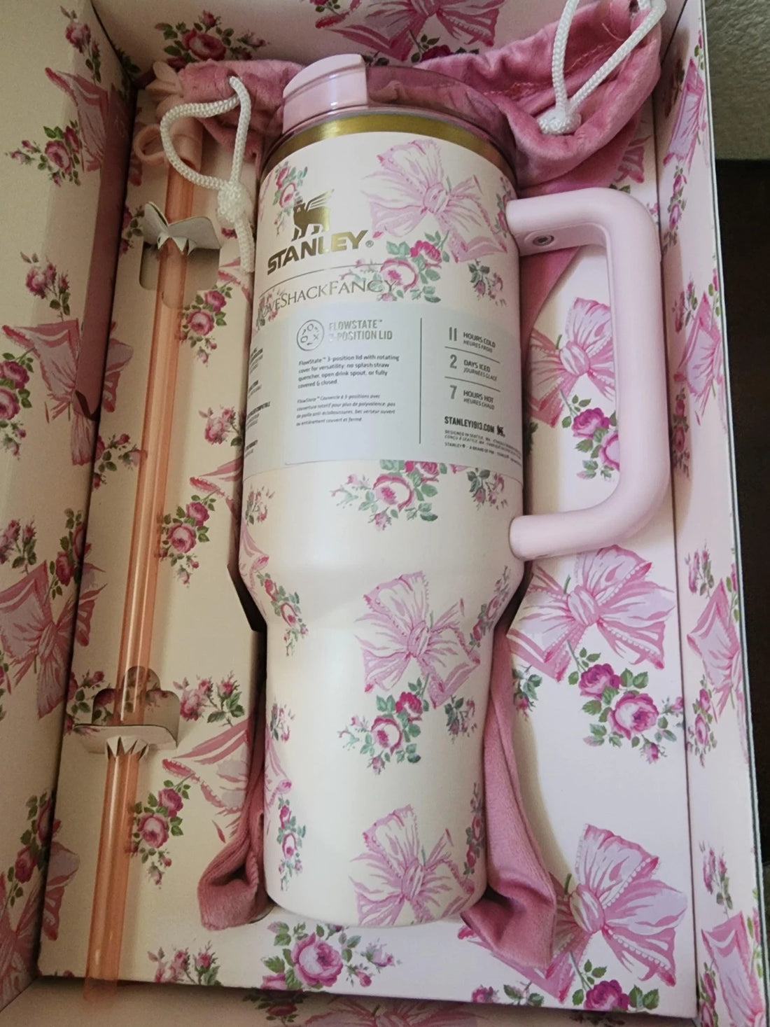 Stanley X Love Shack Fancy Quencher 40oz Tumbler - Rosa Beaux Pink