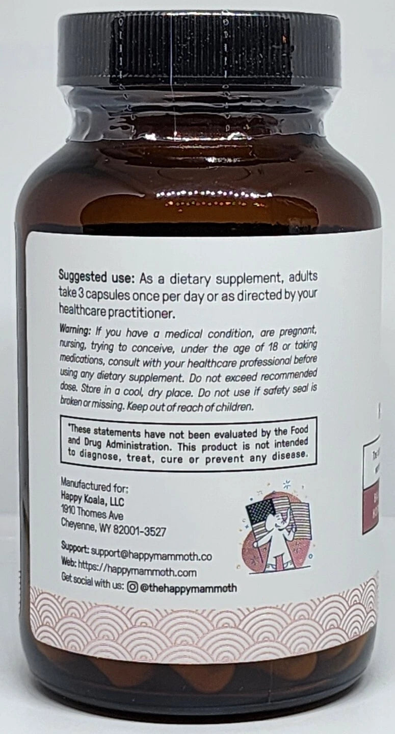 Happy Mammoth Hormone Harmony Dietary Supplement 72 Capsules New