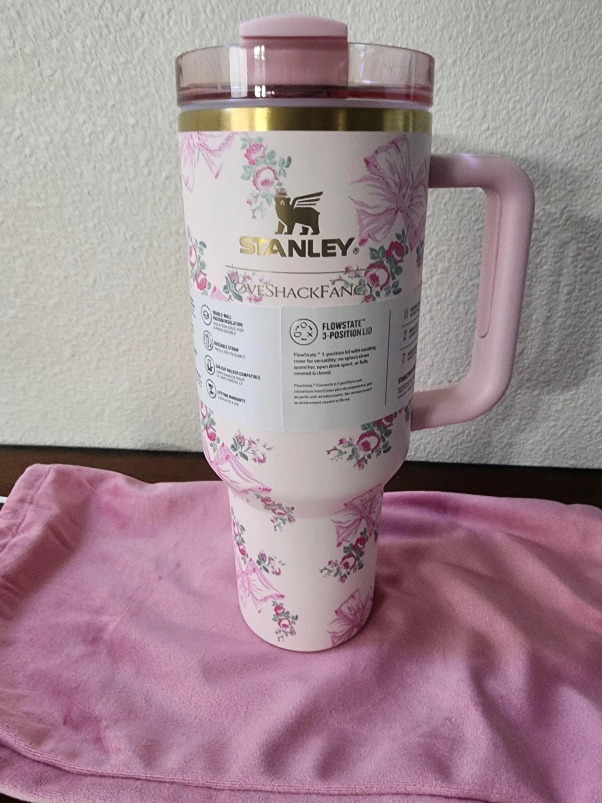 Stanley X Love Shack Fancy Quencher 40oz Tumbler - Rosa Beaux Pink