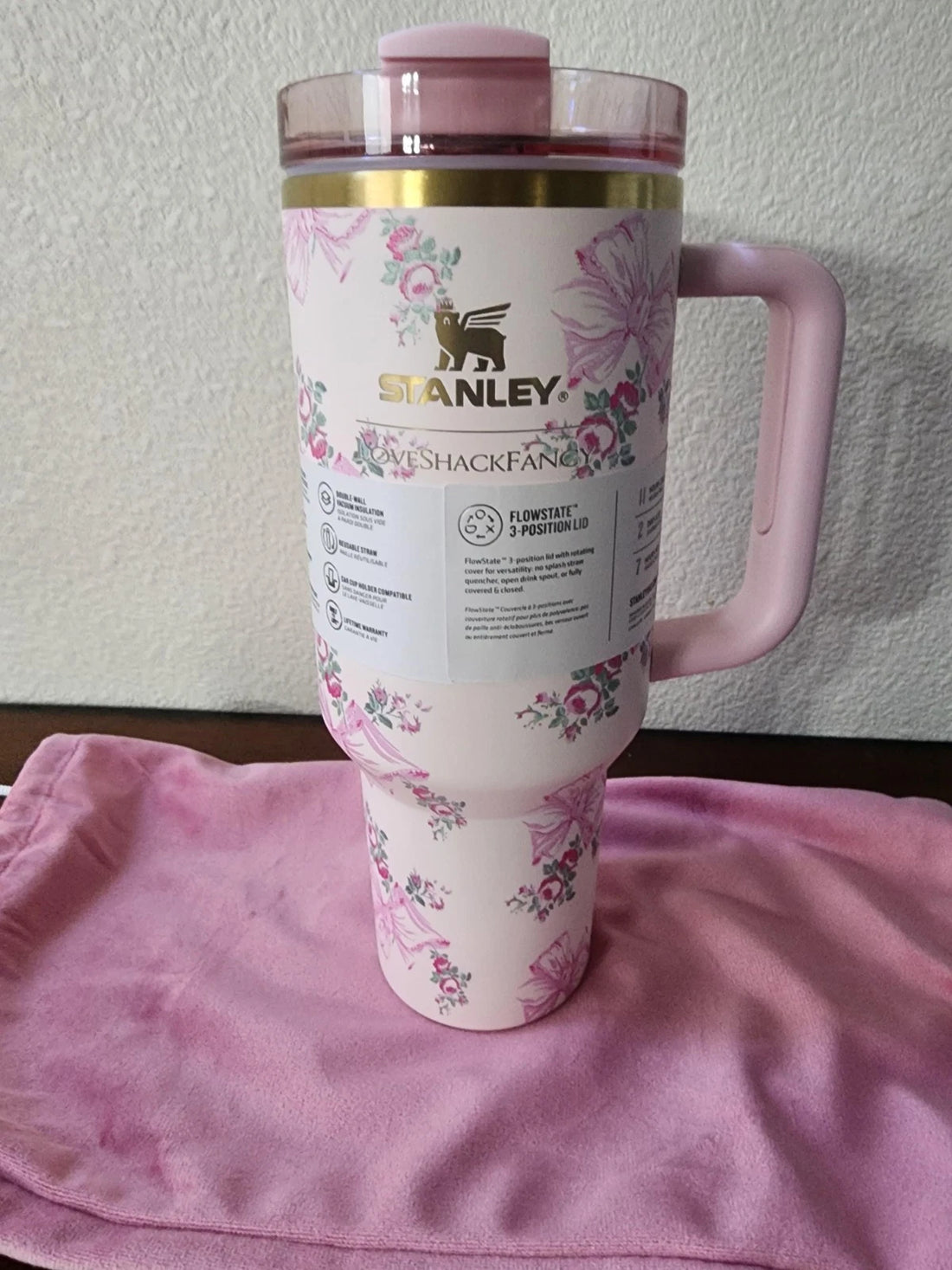 Stanley X Love Shack Fancy Quencher 40oz Tumbler - Rosa Beaux Pink