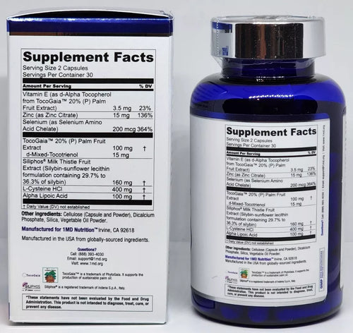 1MD LiverMD Liver Repair Support Supplement New Sealed 60 Capsules Trusty&Trendy