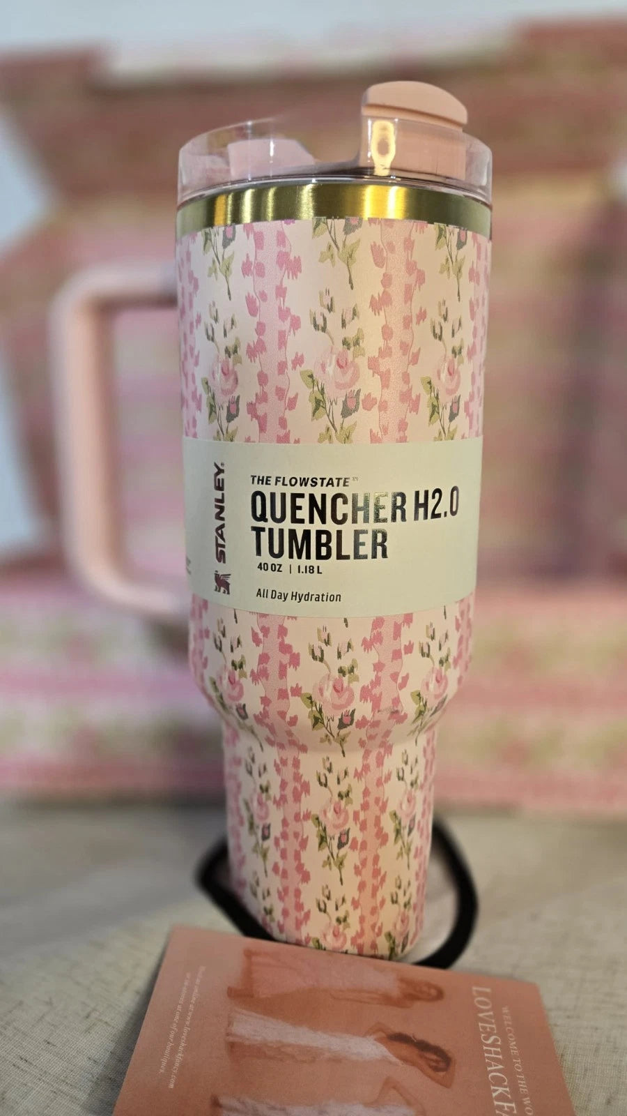 STANLEY FLORAL PINK 40 OZ TUMBLER  New